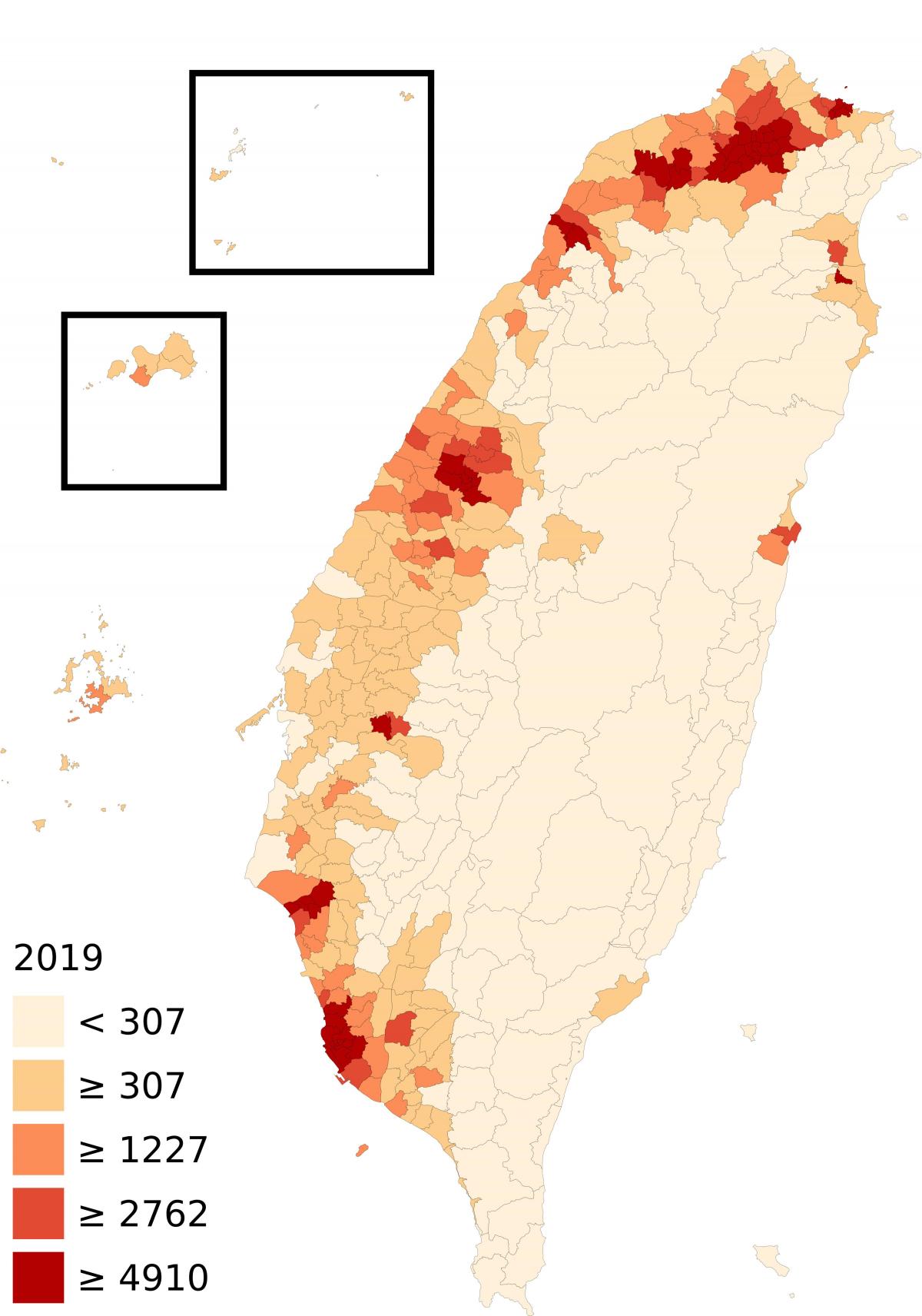 Mapa de densidad de Taiwán