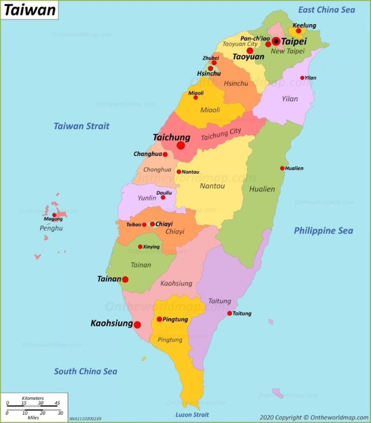 Mapa de la capital de Taiwán